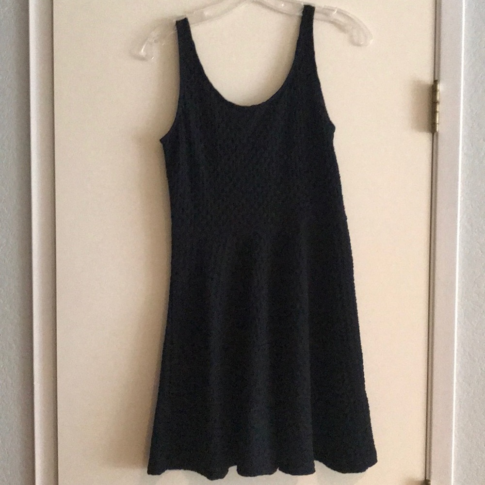 Black waffle tshirt type dress